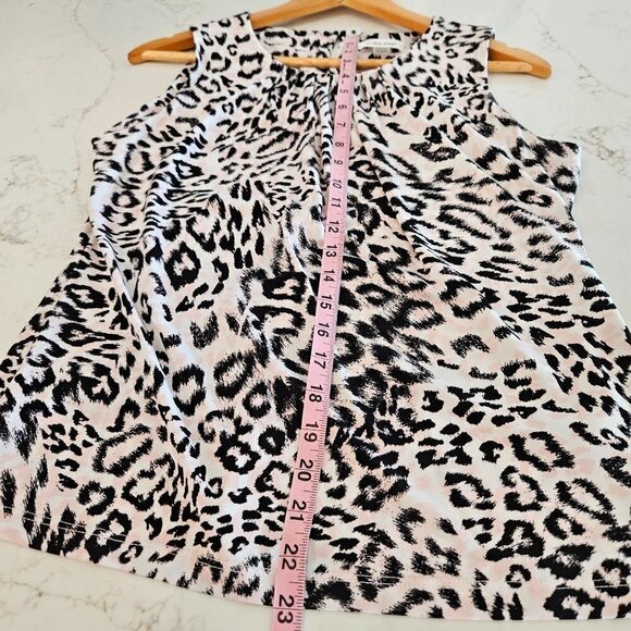 CALVIN Klein BlackPink Leopard Animal Print Sleeveless Shell Top Size PL - Picture 6 of 6